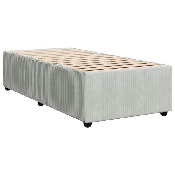 vidaXL Estrutura de cama sem colch&atilde;o 80x200 cm veludo cinzento-claro