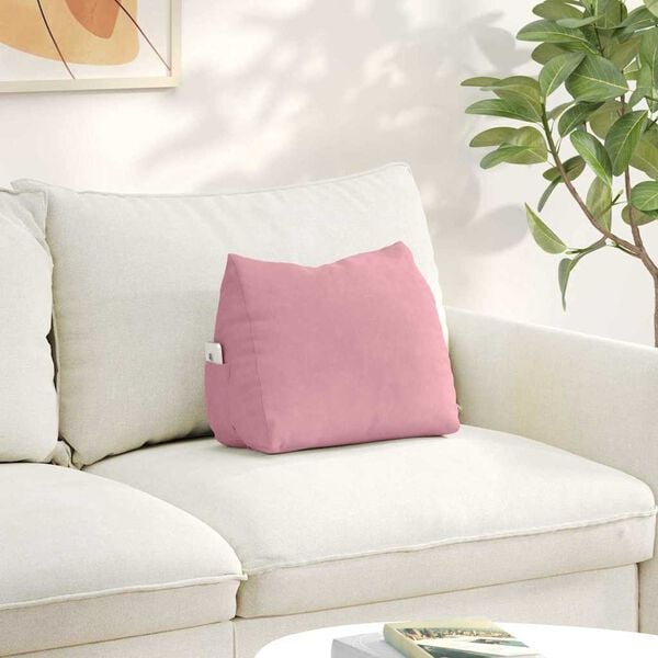 vidaXL Travesseiro para Costas Rosa 45 x 20 x 35 cm