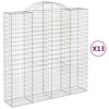 vidaXL Cestos gabi&atilde;o arqueados 13 pcs 200x50x200/220 ferro galvanizado