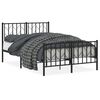 vidaXL Estrutura de cama com cabeceira e p&eacute;s 120x190 cm metal preto
