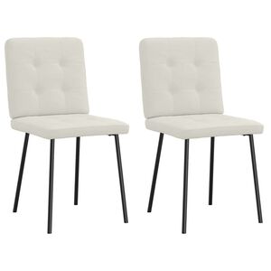vidaXL Cadeiras de jantar 2 pcs veludo cor creme