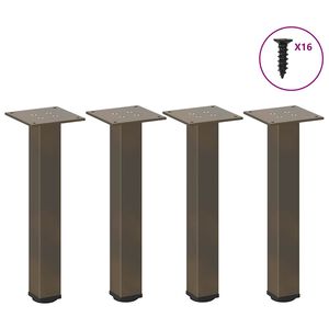 vidaXL P&eacute;s para mesa de centro 4 pe&ccedil;as a&ccedil;o natural 30-32 cm a&ccedil;o