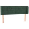 vidaXL Cabeceira cama c/ luzes LED veludo 147x16x78/88 cm verde-escuro