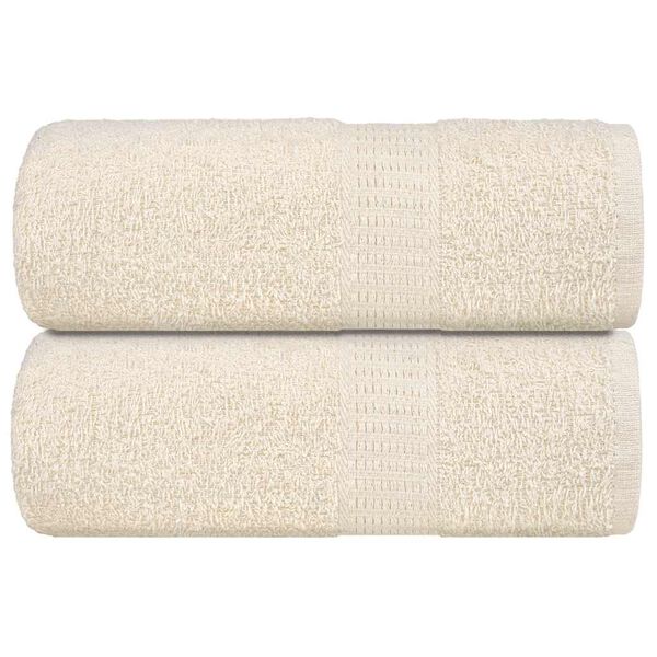 vidaXL Toalhas de rosto 2 peças FROGN Creme 30x30 cm 100% algodão