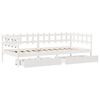 vidaXL Sofá-cama c/ gavetas 90x200cm madeira de pinho maciça branco