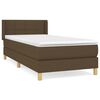 vidaXL Cama com molas/colch&atilde;o 100x200 cm tecido castanho-escuro