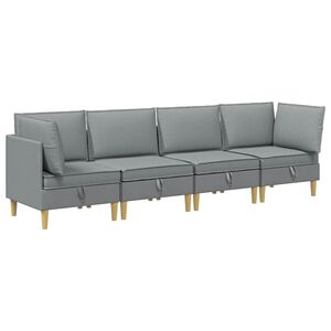 vidaXL Conjunto de sof&aacute; modular com armazenamento 4 unid. Tecido
