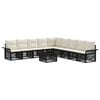 vidaXL Conjunto de Sof&aacute; de Jardim 10 unid. 11 lugar Preto vime PE