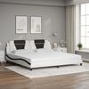 vidaXL Cama Viana com colch&atilde;o 200x200 cm couro artificial preto e branco