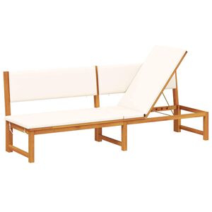 vidaXL Espregui&ccedil;adeira com almofada &Oacute;leo Natural 200 x 57 x 75cm