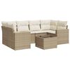 vidaXL 7 pcs conjunto de sof&aacute;s p/ jardim com almofad&otilde;es vime PE bege