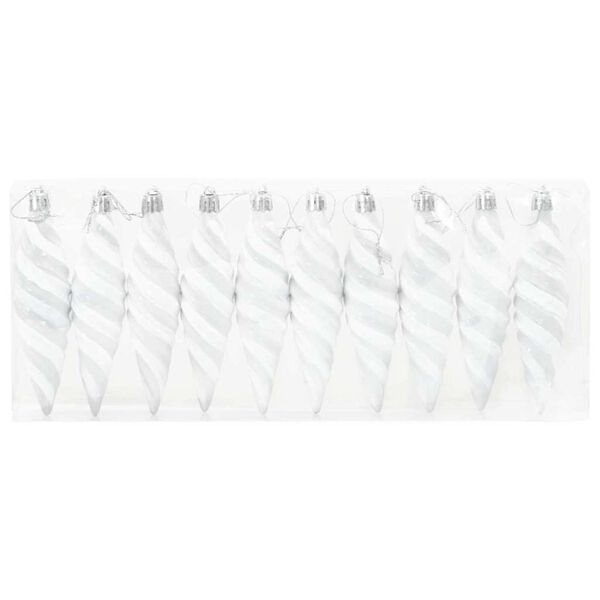 vidaXL Bola Espiral de Natal 40 pcs Branco Pl&aacute;stico