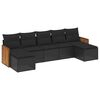 vidaXL 7 pcs conjunto de sof&aacute;s p/ jardim c/ almofad&otilde;es vime PE preto