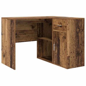 vidaXL Secret&aacute;ria de canto com gaveta Madeira antiga 102 x 88 x 75 cm