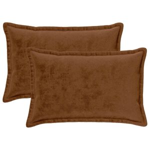 vidaXL Capa almofada 2 unid. HOUTEN Marrom Claro 50 x 80 cm Flanela