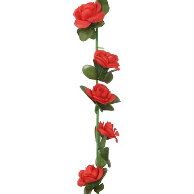 vidaXL Grinaldas de flores artificiais 6 pcs 240 cm vermelho