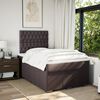 vidaXL Cama boxspring com colch&atilde;o 120x190 cm tecido castanho-escuro