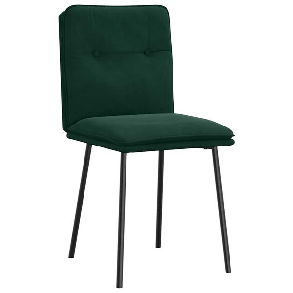 vidaXL Cadeiras de jantar 2 pcs veludo verde-escuro