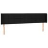 vidaXL Cabeceira de cama c/ abas tecido 183x16x78/88 cm preto