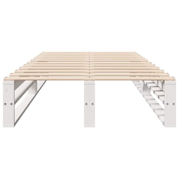 vidaXL Cama sem colchão 75x190 cm madeira de pinho maciça branco