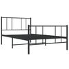 vidaXL Estrutura de cama com cabeceira e pés 90x190 cm metal preto