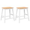 vidaXL Cadeiras de bar 2 pcs madeira de seringueira maci&ccedil;a branco