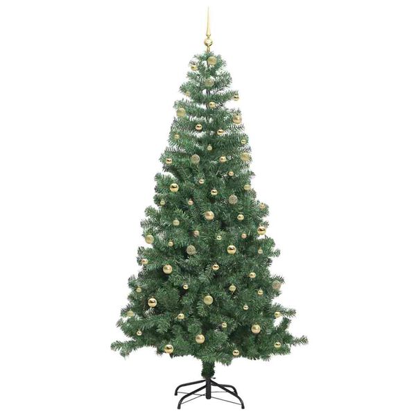 vidaXL &Aacute;rvore de Natal com 300 LEDs com suporte Verde 240 cm PVC