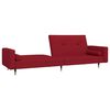 vidaXL Sof&aacute;-cama de 2 lugares com apoio de p&eacute;s veludo vermelho tinto