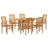 vidaXL Conjunto de Jantar para Jardim 7 pcs Castanho