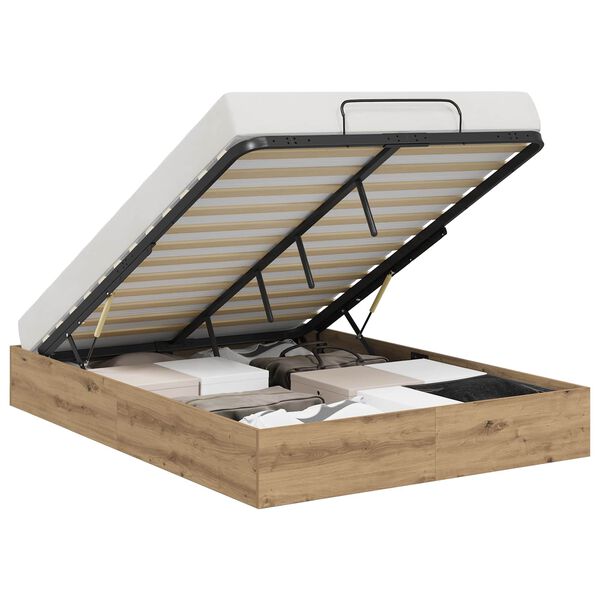 vidaXL Estrutura de Cama Ottoman Carvalho Artesanal 120 x 190 cm