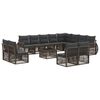 vidaXL Conjunto de Sof&aacute; de Jardim 13 unid. Cinza e Cinza Escuro