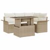 vidaXL Conjunto de Sof&aacute; de Jardim 5 unid. Bege vime PE