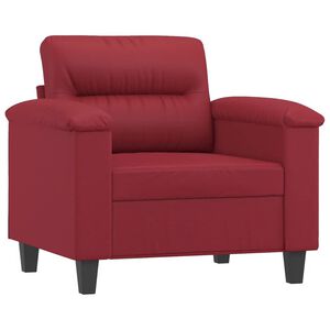 vidaXL Poltrona 60 cm couro artificial vermelho tinto