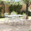 vidaXL Conjunto de Jantar para Jardim 5 pcs Branco Alum&iacute;nio