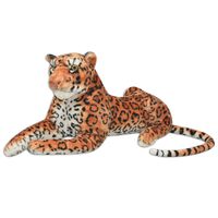 vidaXL Leopardo de peluche, castanho, XXL