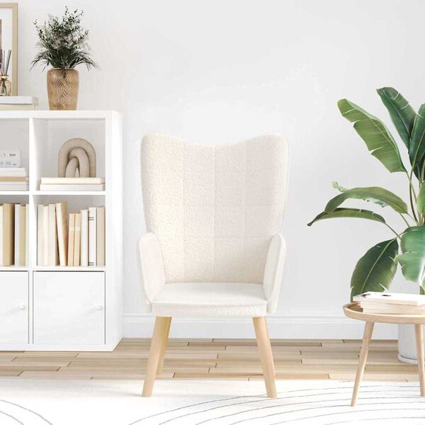 vidaXL poltrona Creme 62 x 67 x 95,5 cm Tecido Sherpa