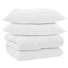 vidaXL Edredom de Inverno com travesseiro 3 unid. Branco Microfibra