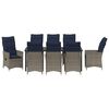 vidaXL Conjunto de Mesa e Cadeiras 9 pcs Cinzeto Rattan de PE