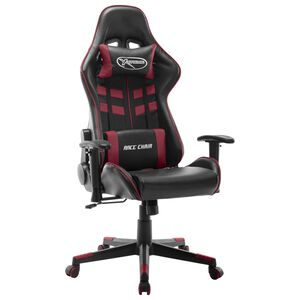 vidaXL Cadeira de gaming couro artificial preto e vermelho tinto