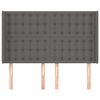 vidaXL Cabeceira cama c/ abas couro artif. 147x16x118/128 cm cinzento