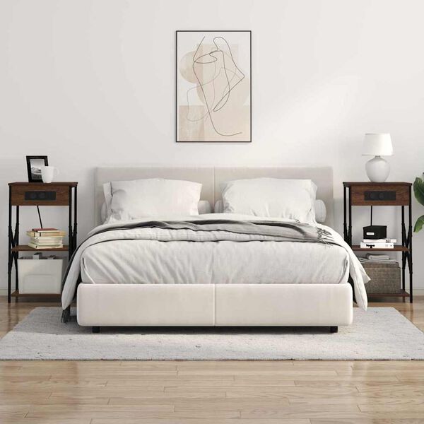 vidaXL Arm&aacute;rio de Cabeceira Carvalho Marrom 41 x 31 x 76 cm