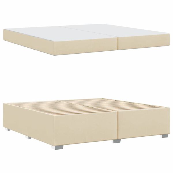 vidaXL Estrutura da Cama com colch&atilde;o Creme 200 x 200 cm tecido