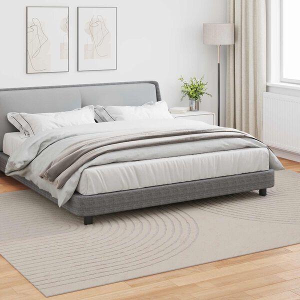 vidaXL Tapetes de &aacute;rea Retangular HUARTE Creme 280 x 200 cm Poli&eacute;ster