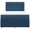 vidaXL Cama com molas/colch&atilde;o 160x200 cm tecido azul
