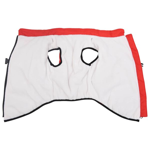 vidaXL Casaco para C&atilde;es com arn&ecirc;s Vermelho 3XL Velo e Poli&eacute;ster