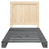 vidaXL Estrutura de cama com cabeceira 100x200cm pinho maci&ccedil;o cinza