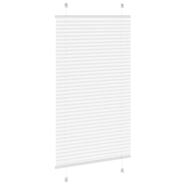 vidaXL Branco Plissada Cega 80x100 cm Largura Tecido 79,4 cm Poli&eacute;ster