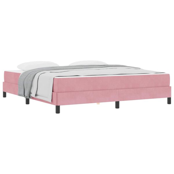 vidaXL Cama Box com colchão Rosa 180 x 220 cm tecido