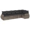 vidaXL 6 pcs conjunto sof&aacute;s de jardim com almofad&otilde;es vime cinzento