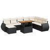 vidaXL 9 pcs conjunto de sof&aacute;s p/ jardim c/ almofad&otilde;es vime PE preto